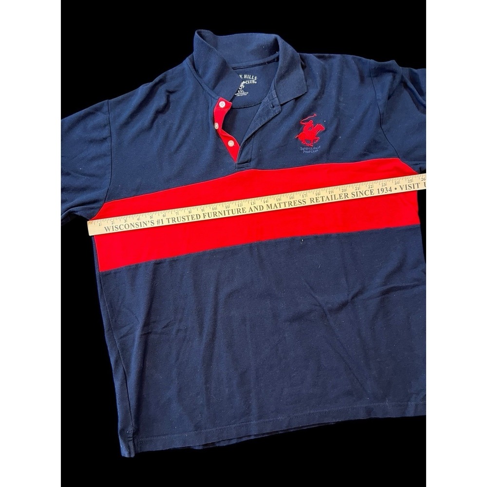 Ralph Lauren Polo Shirt Men's XXL Blue Shirt, Red Accents